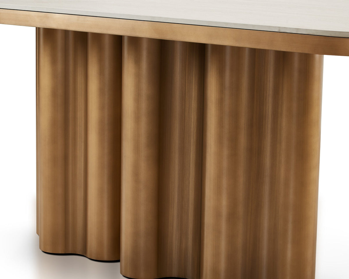 Corinthian Dining Table - Travertine Marble Effect Liang & Eimil