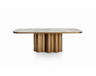 Corinthian Dining Table - Kaka Gold Natural Marble & Hairline Antique Brass by Liang & Eimil