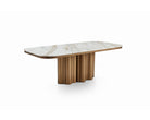 Corinthian Dining Table - Kaka Gold Natural Marble & Hairline Antique Brass by Liang & Eimil