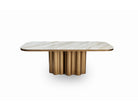 Corinthian Dining Table - Kaka Gold Natural Marble & Hairline Antique Brass by Liang & Eimil