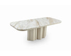 Corinthian Large Dining Table - Kaka Gold Natural Marble & Gloss Ivory by Liang & Eimil