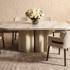 Corinthian Large Dining Table - Kaka Gold Natural Marble & Gloss Ivory by Liang & Eimil