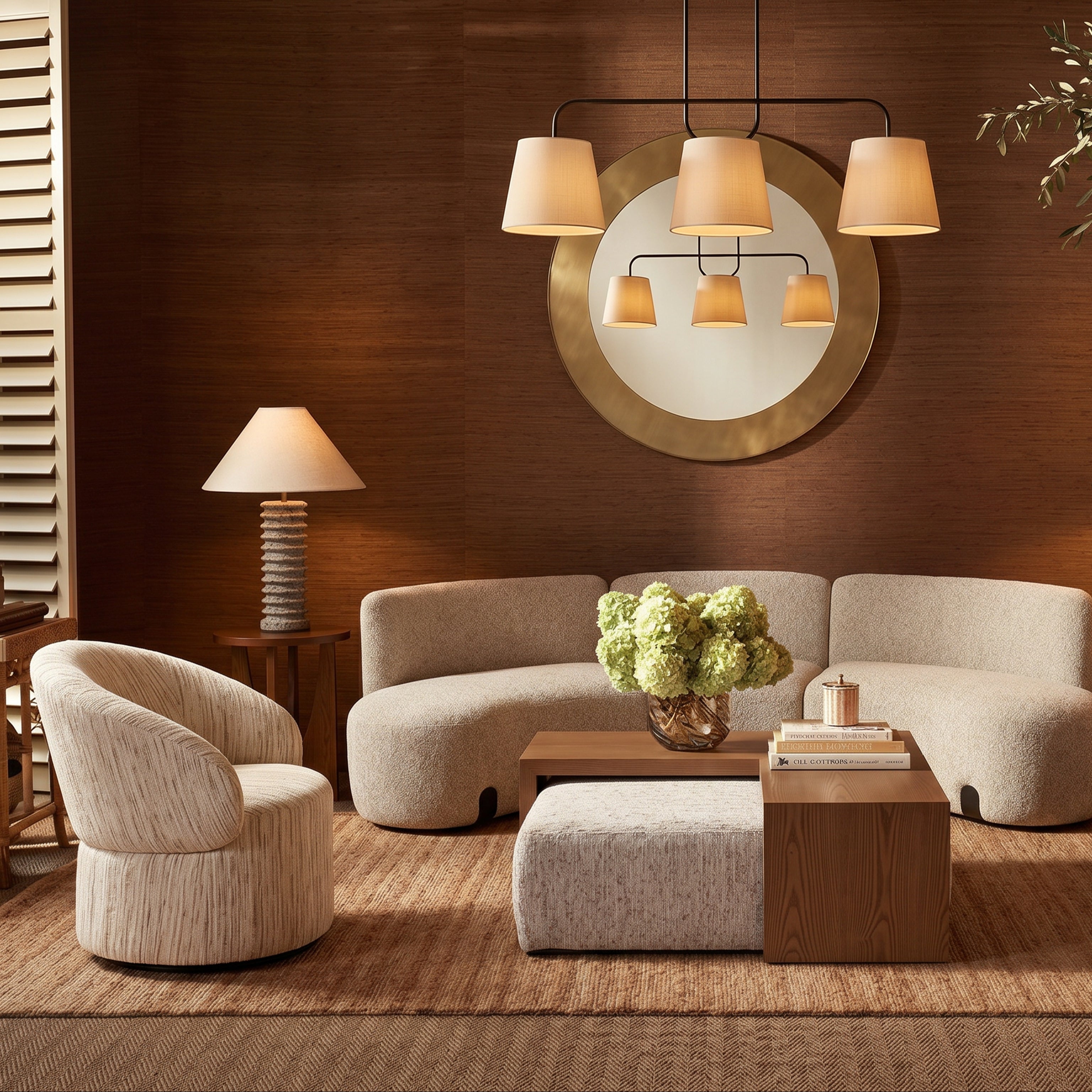 Aurelle Swivel Occasional Chair - Windsor Beige & Matt Black by Liang & Eimil