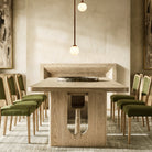 Adelaide Dining Chair - Kaster II Olive & Brushed Natural Wood by Liang & Eimil