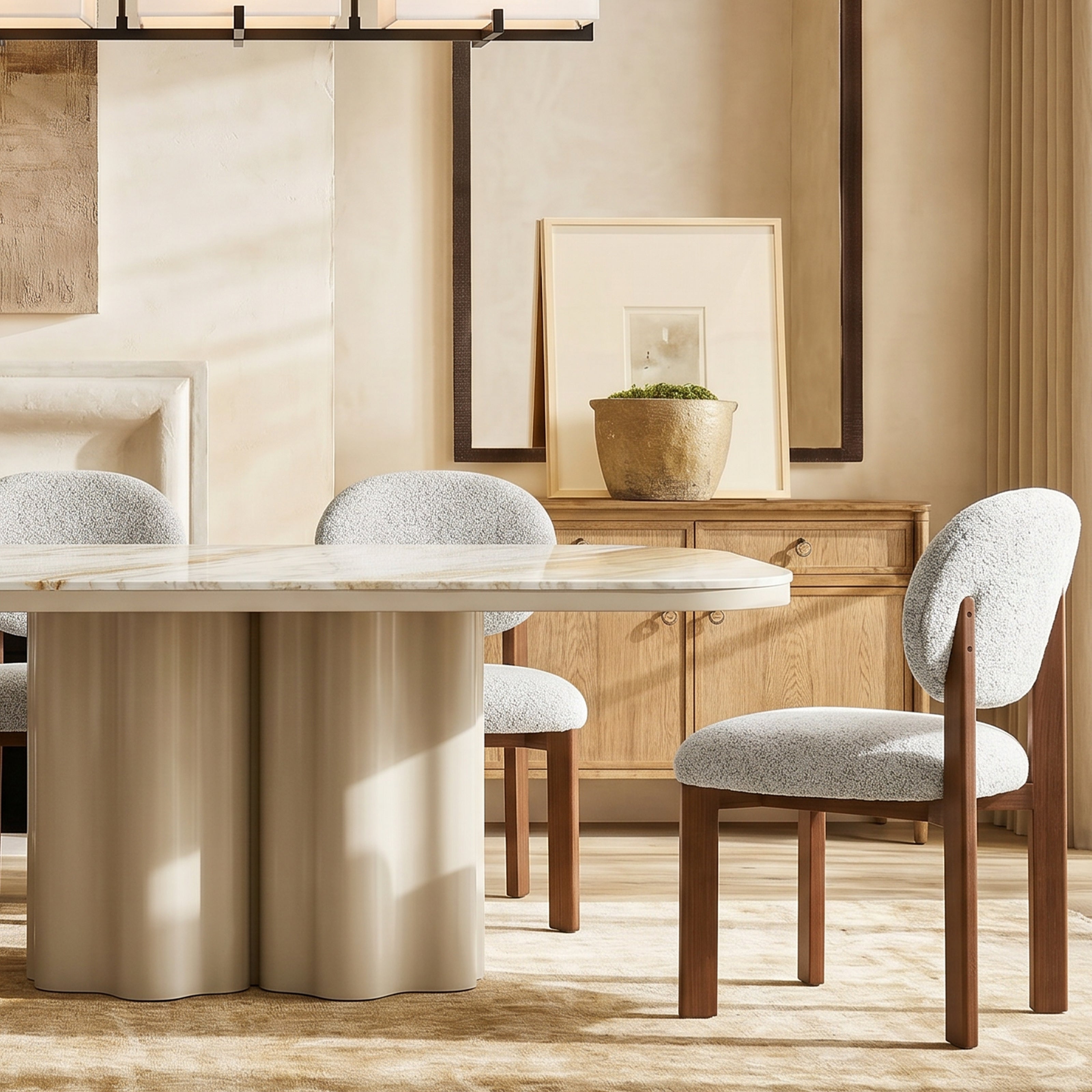 Orbit Dining Chair - Ripley Grav & Brushed Brown Wood by Liang & Eimil