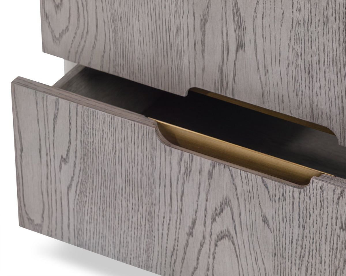 Lettos Chest of Drawer  -  Silver Black Oak