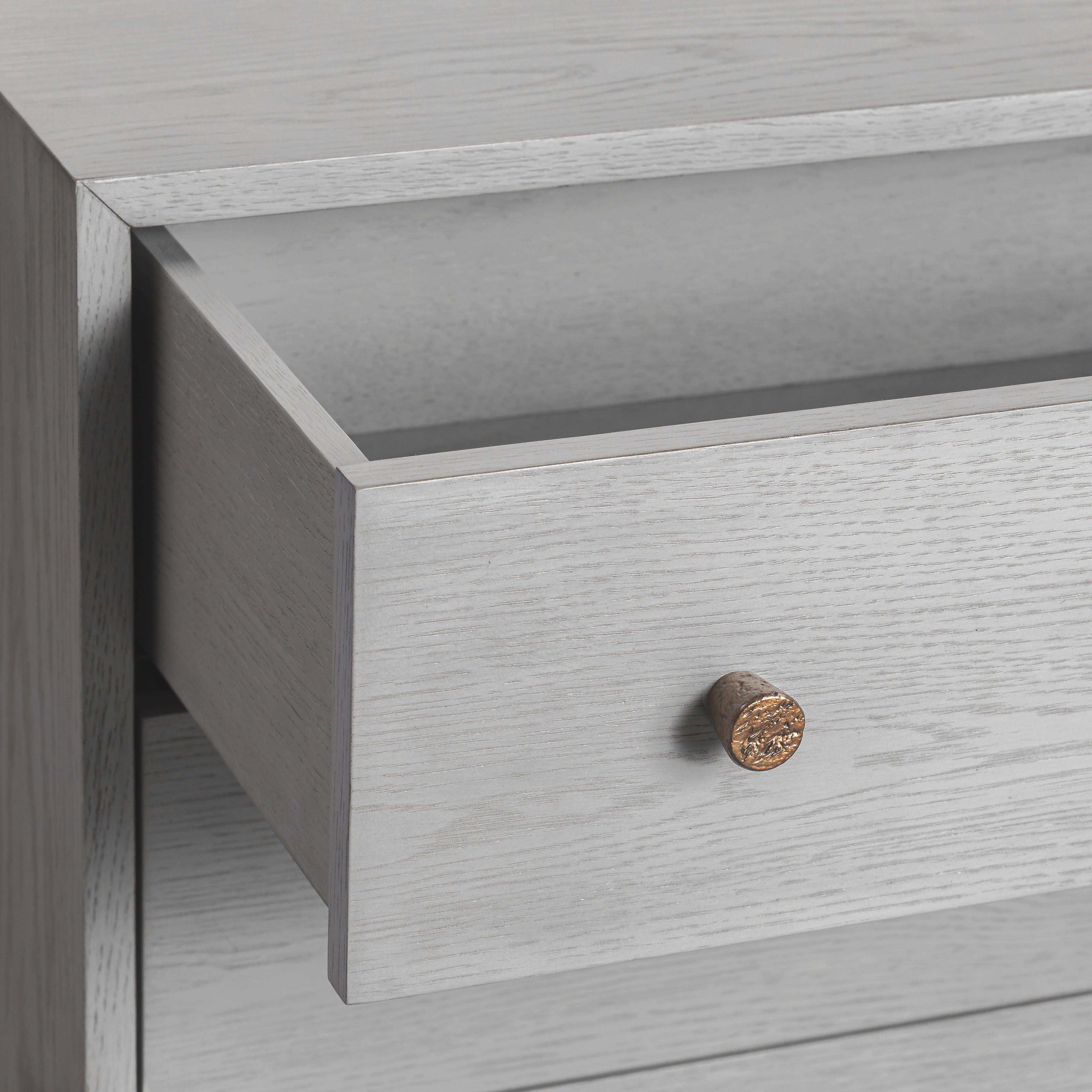 Nella Chest Of Drawers in London Fog & Hammered Dark Bronze 3 Drawer by Liang & Eimil