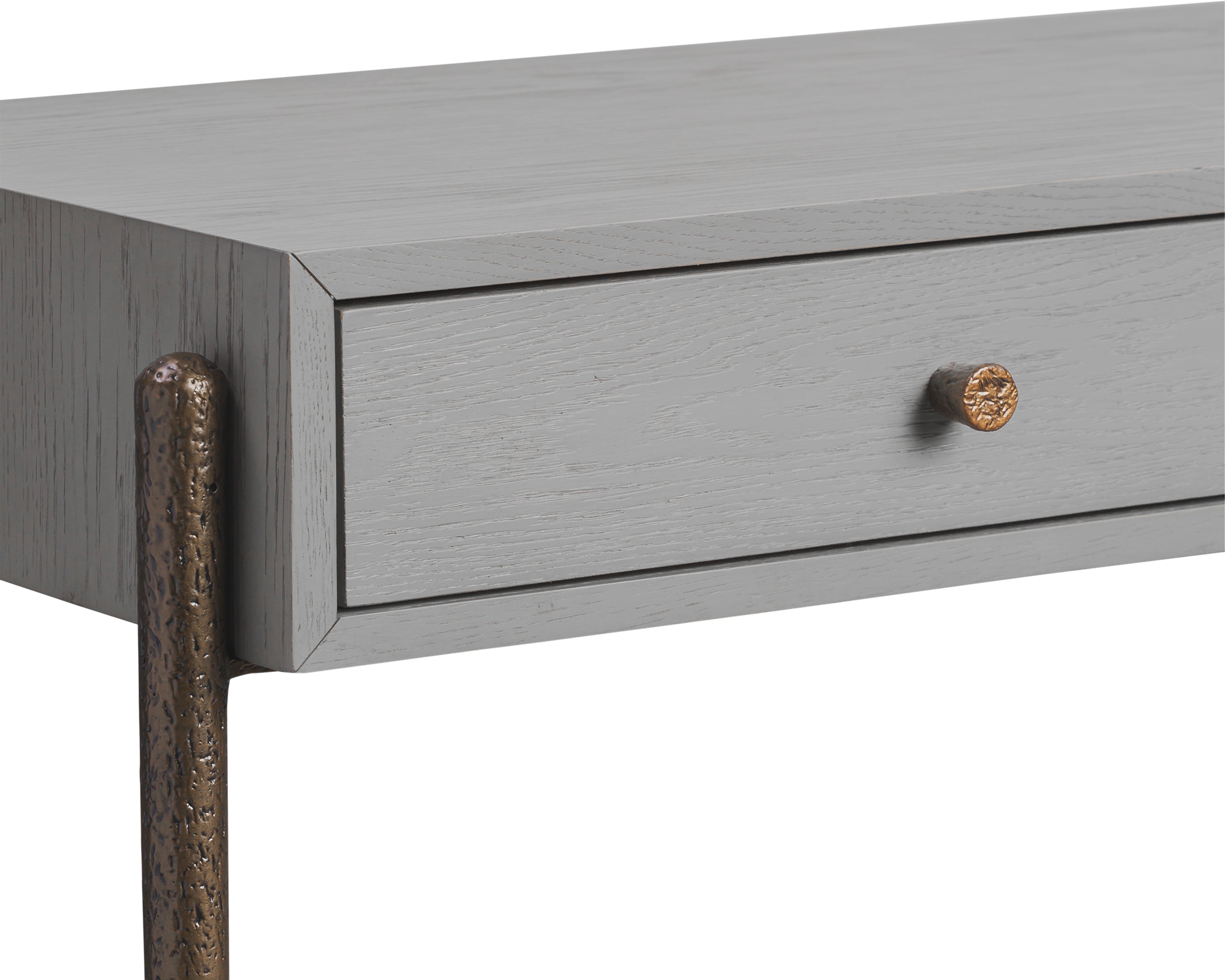 Nella London Fog & Hammered Dark Bronze Console Table by Liang & Eimil