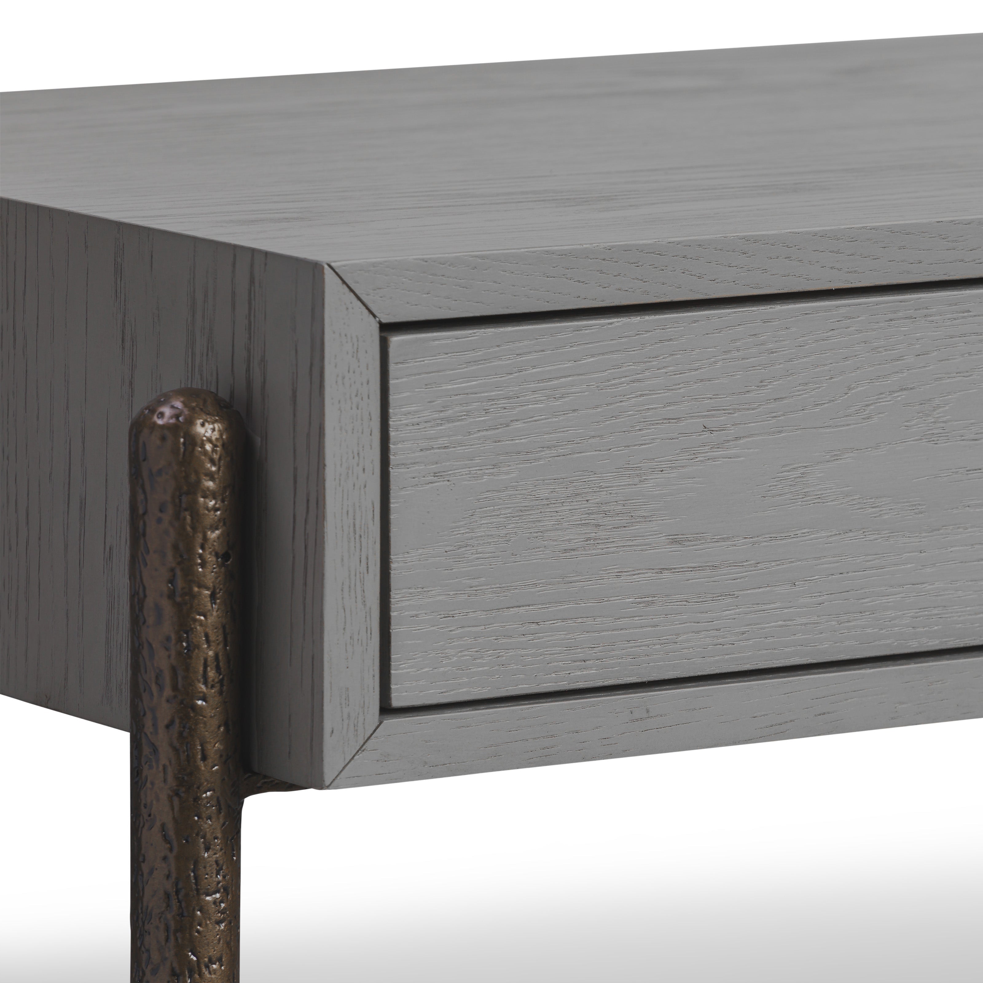 Nella London Fog & Hammered Dark Bronze Console Table by Liang & Eimil