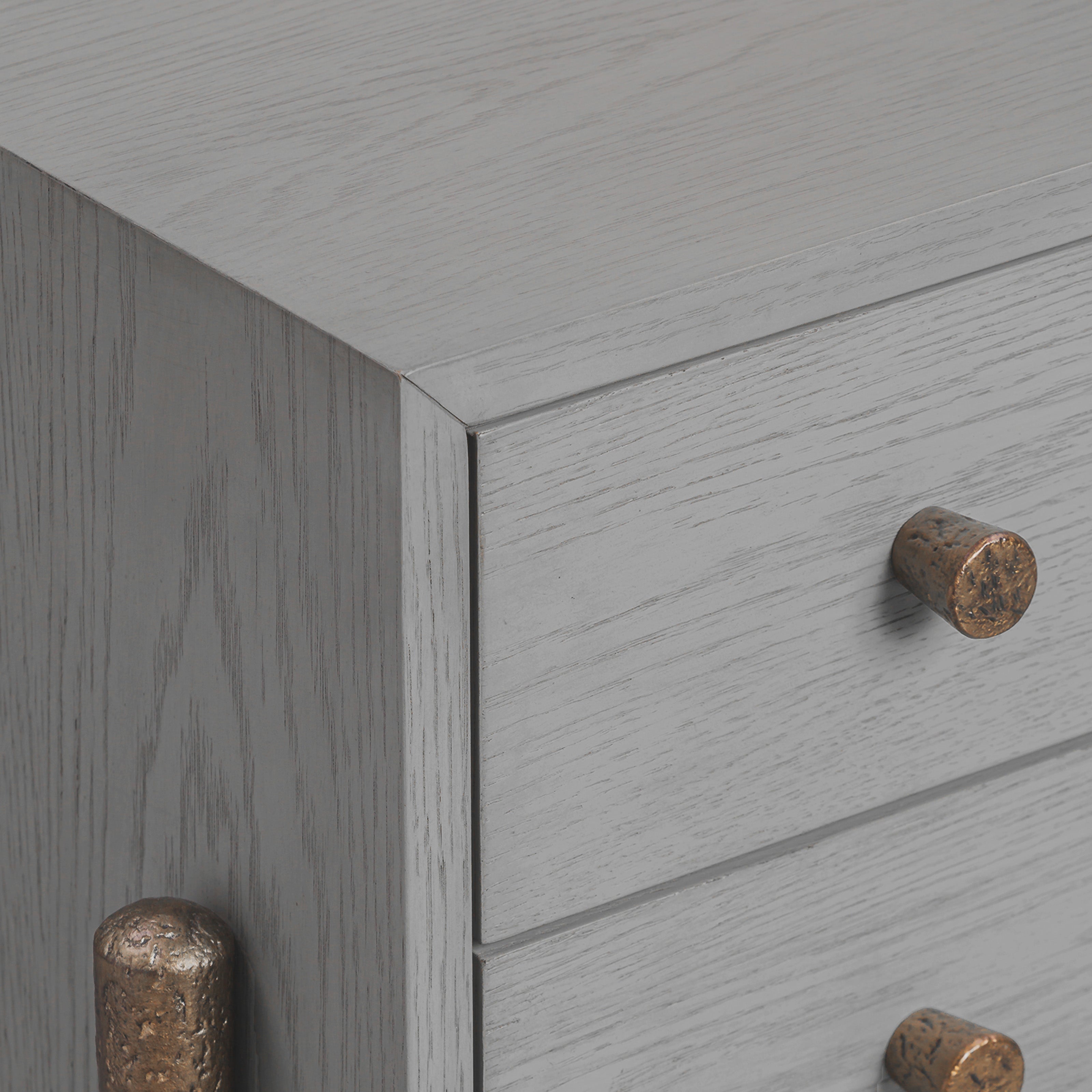 Nella London Fog & Hammered Dark Bronze Bedside Table by Liang & Eimil
