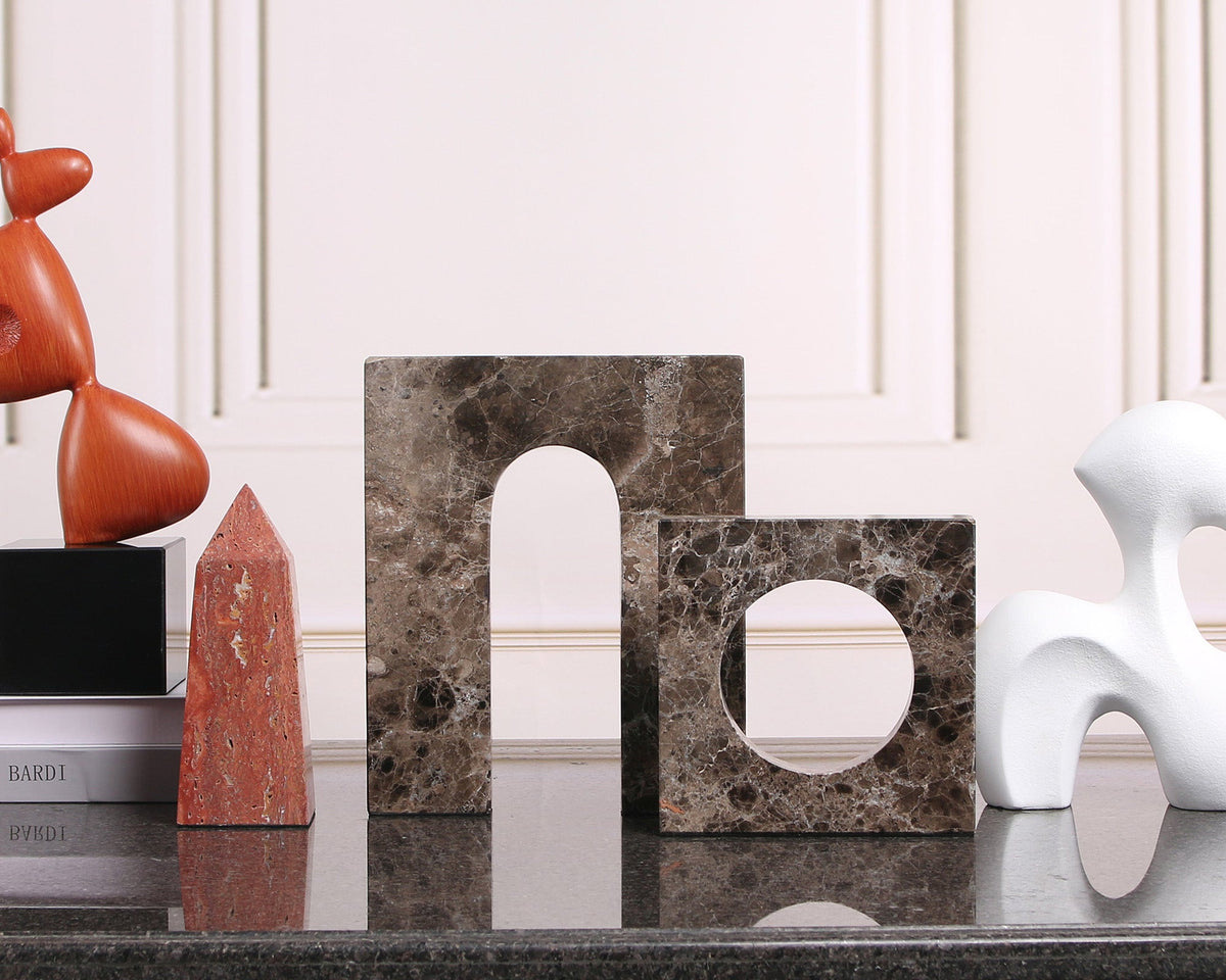 Nafello Large Sculpture  - Coffee Marble