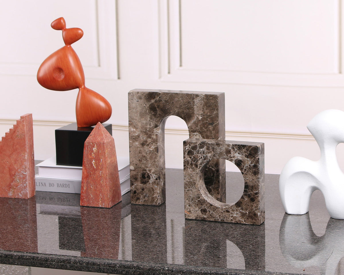 Nafello Large Sculpture  - Coffee Marble