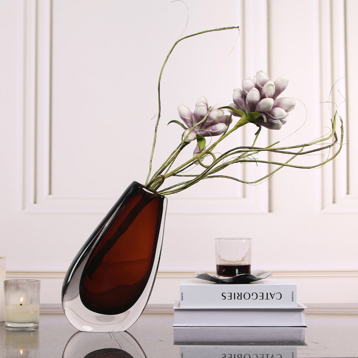 Nagita Glass Vase  -  Brown