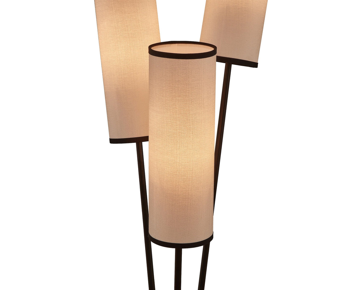 Trevi Floor Lamp - White Linen/Black Metal Liang & Eimil