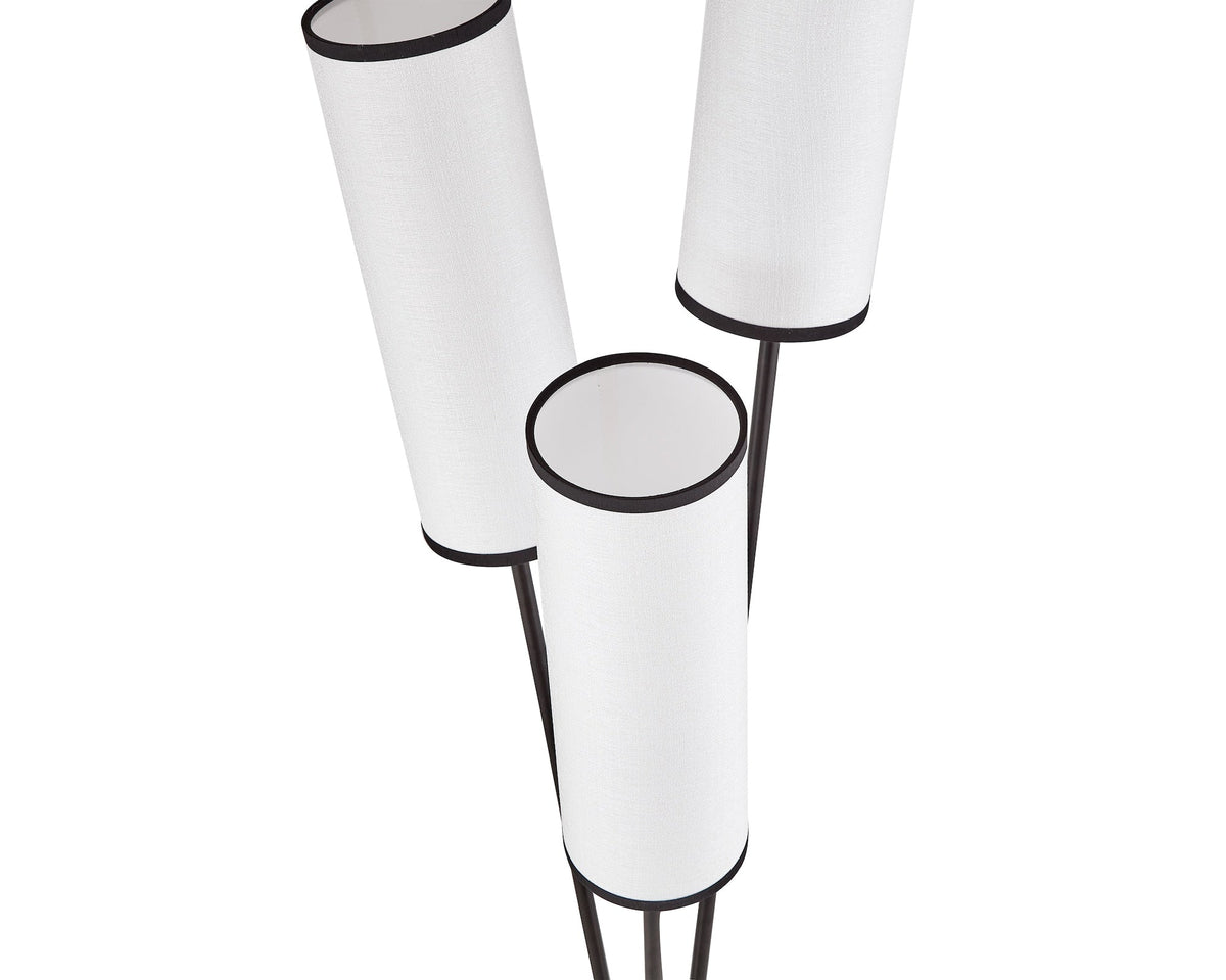 Trevi Floor Lamp - White Linen/Black Metal Liang & Eimil
