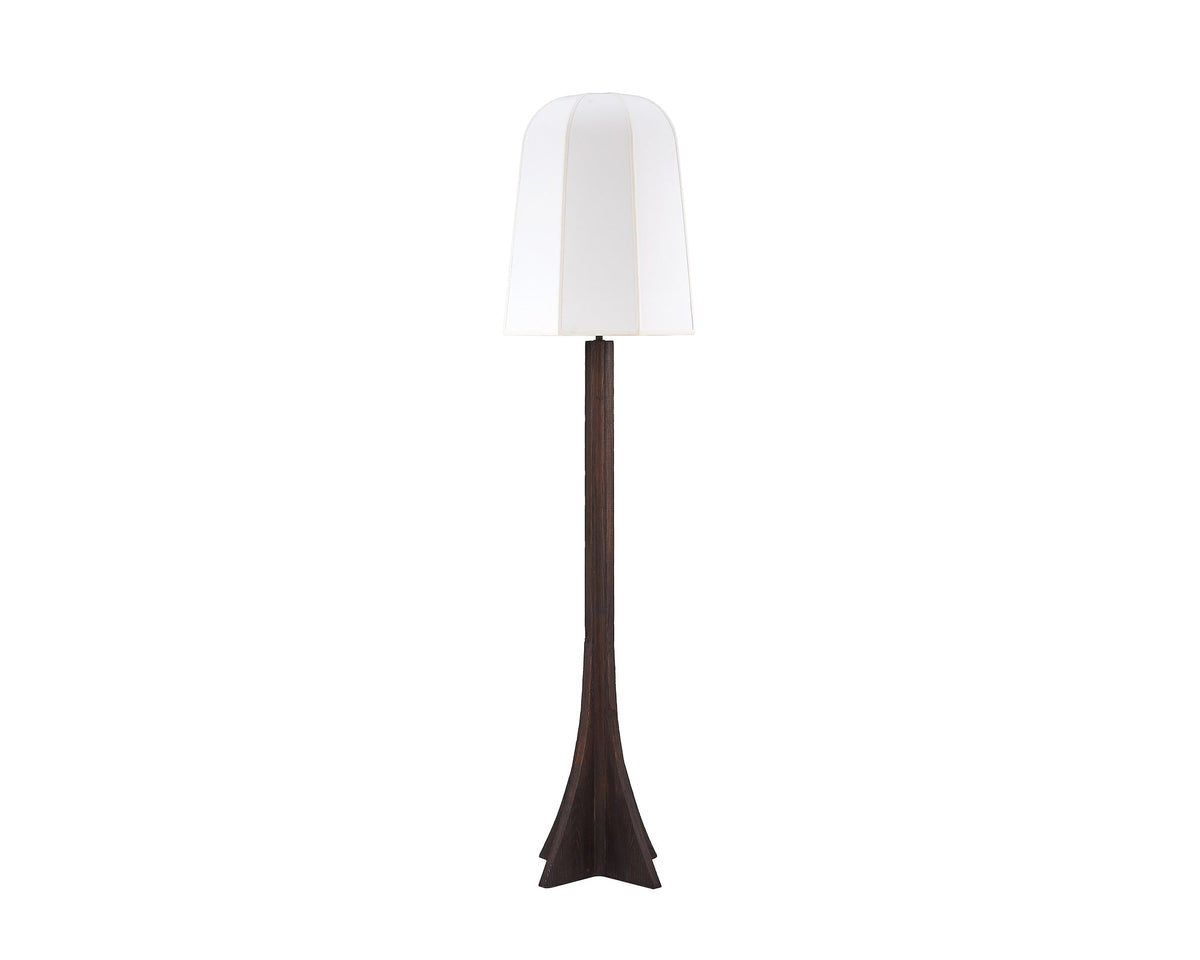 Axel Floor Lamp - Classic Brown Ash/White Linen Liang & Eimil