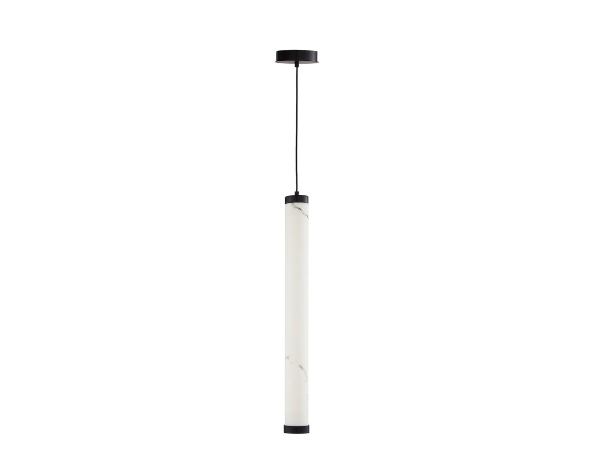 Abaco Pendant Lamp - Alabaster Effect/Black Metal Liang & Eimil