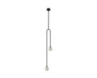 Arket Pendant Lamp - White Frosted Glass Globe/Black Metal Liang & Eimil