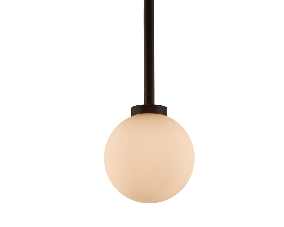 Arket Pendant Lamp - White Frosted Glass Globe/Black Metal Liang & Eimil