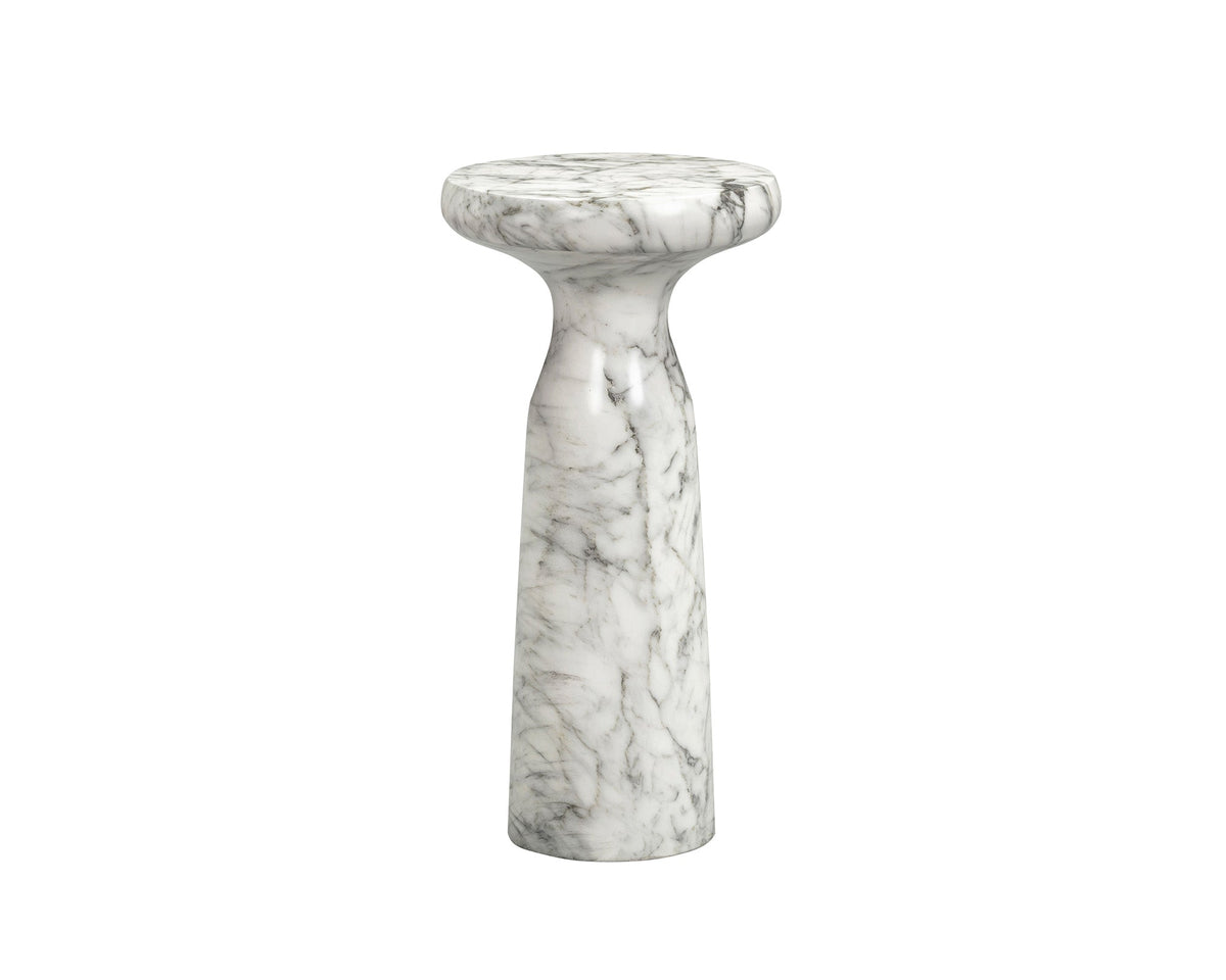Akali Side Table Large - Carrara White Marble Effect Liang & Eimil