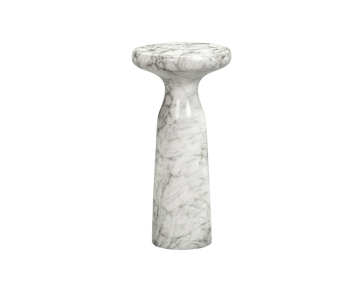 Akali Side Table Large - Carrara White Marble Effect Liang & Eimil