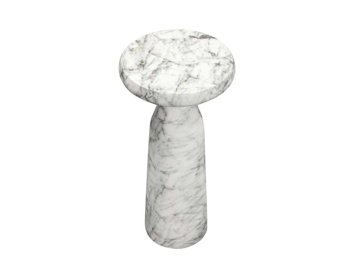 Akali Side Table Large - Carrara White Marble Effect Liang & Eimil