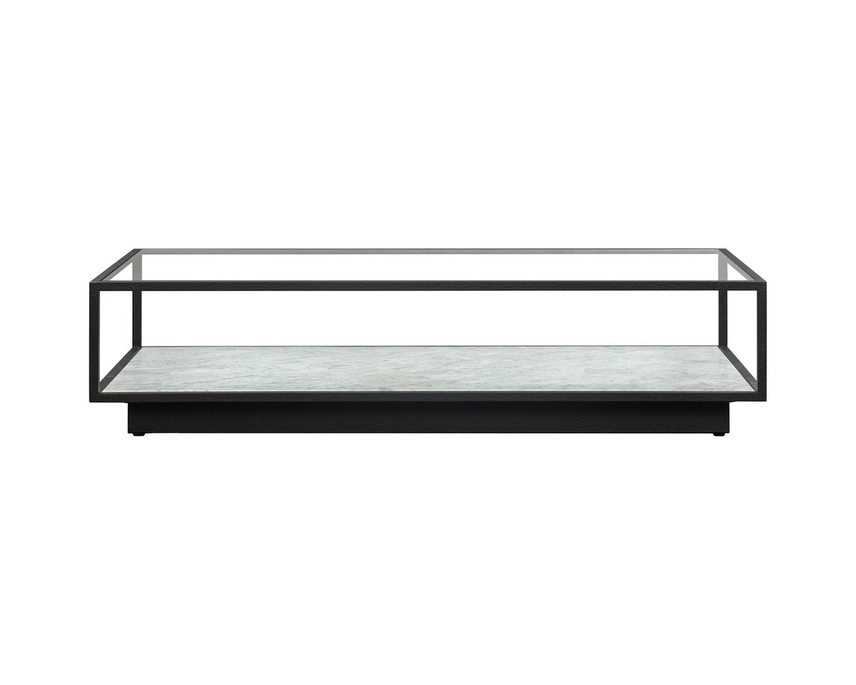 Belmon Coffee Table - Carrara Marble and Black Textured Metal Liang & Eimil
