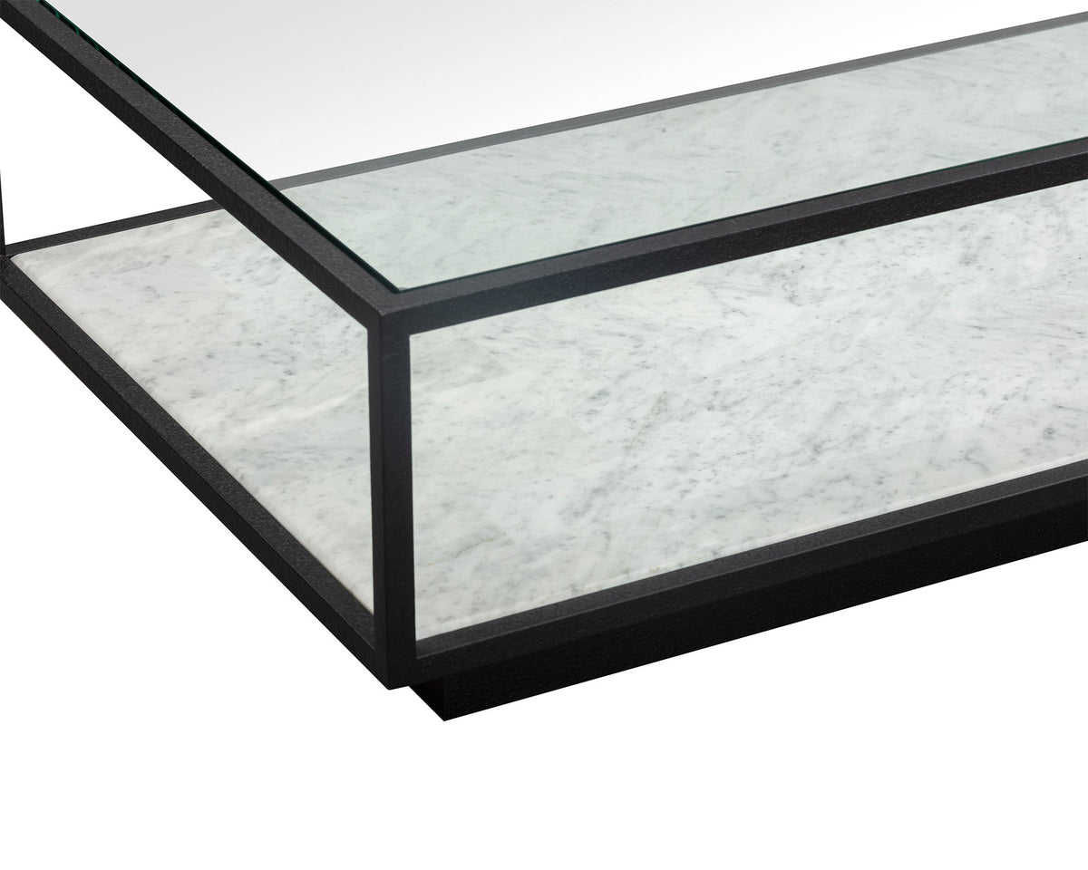 Belmon Coffee Table - Carrara Marble and Black Textured Metal Liang & Eimil