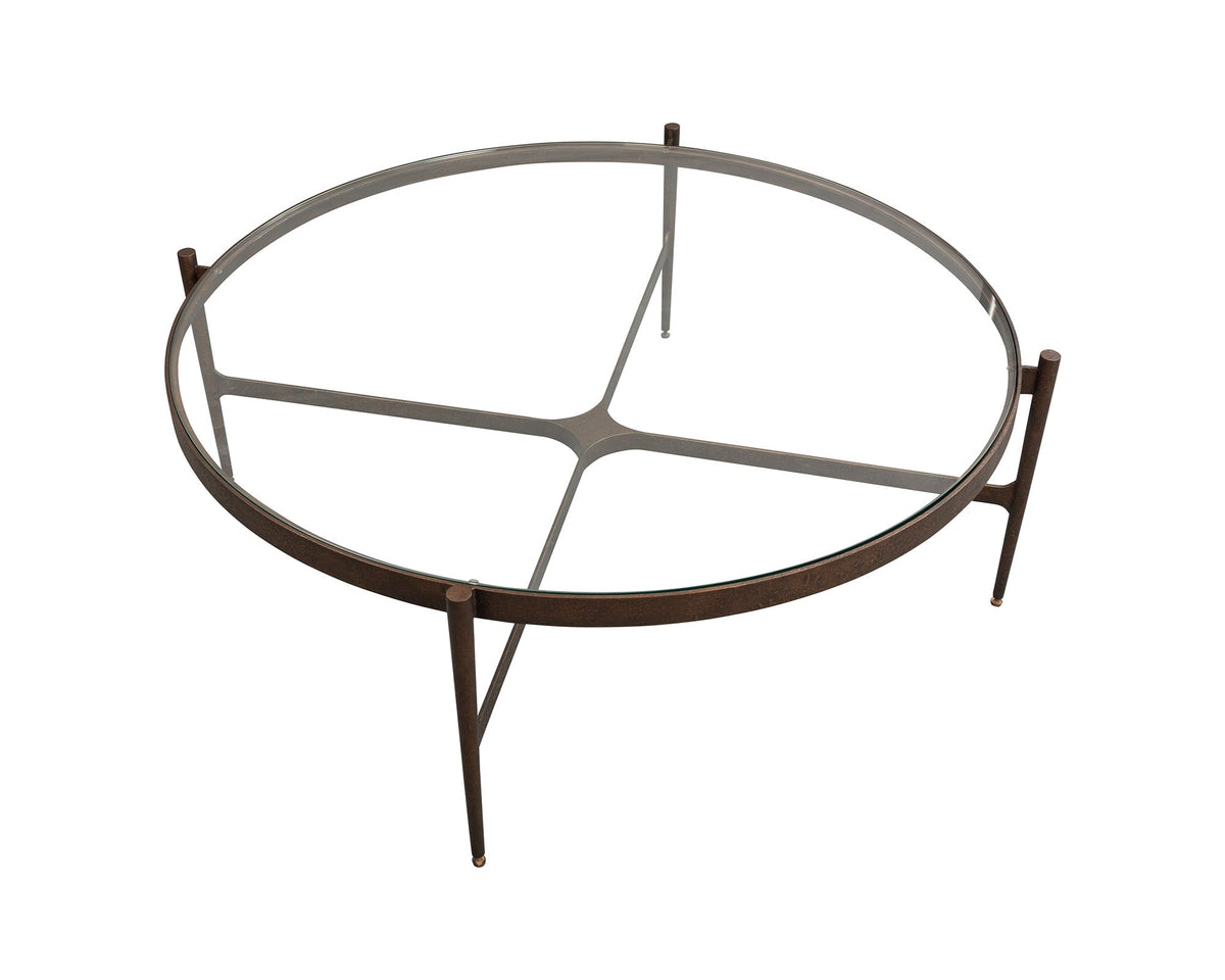 Soho Coffee Table - Antique Brass and Clear Glass Liang & Eimil