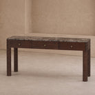 Allure Dark Brown Emperador Marble & Acacia Wood Desk by Liang & Eimil