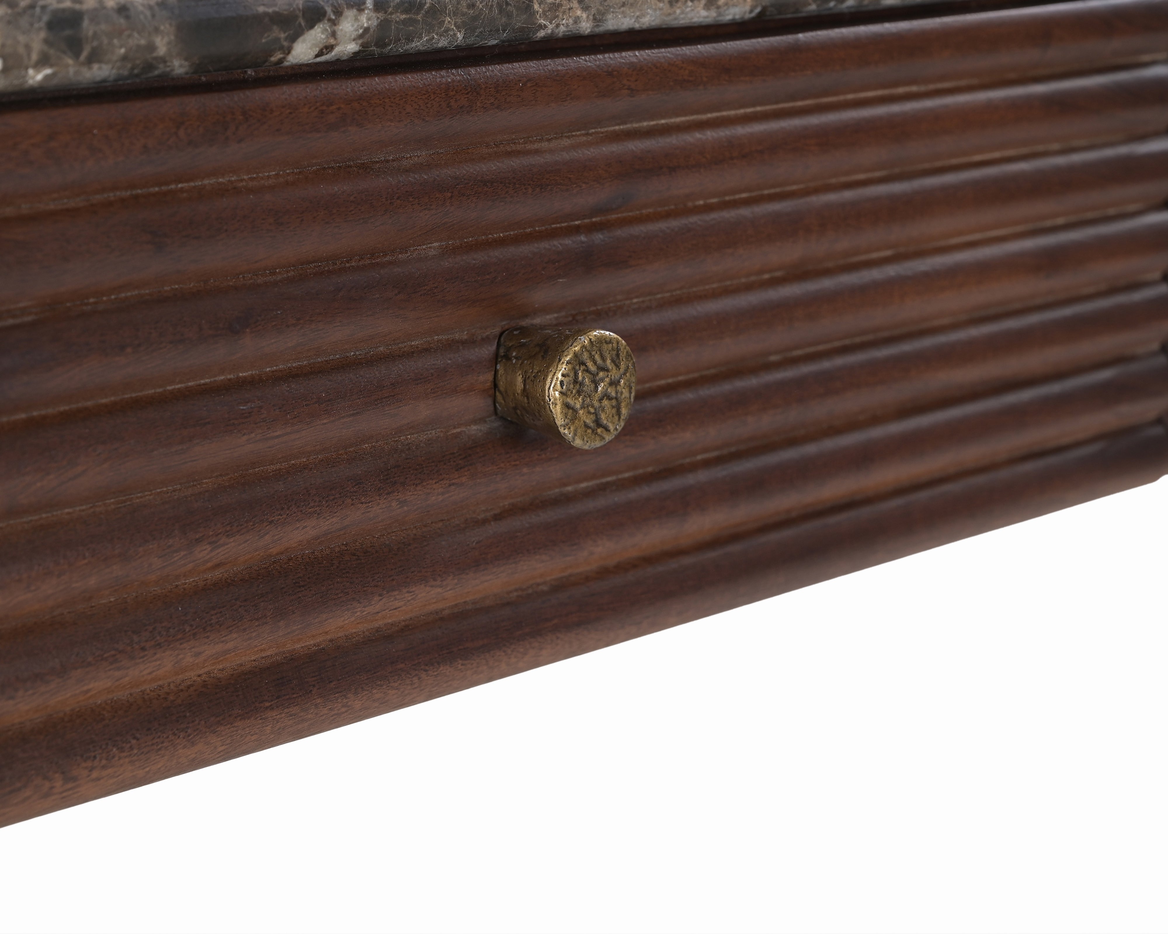 Allure Dark Brown Emperador Marble & Acacia Wood Desk by Liang & Eimil