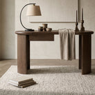 Lluna Brushed Mid-brown Oak Desk by Liang & Eimil
