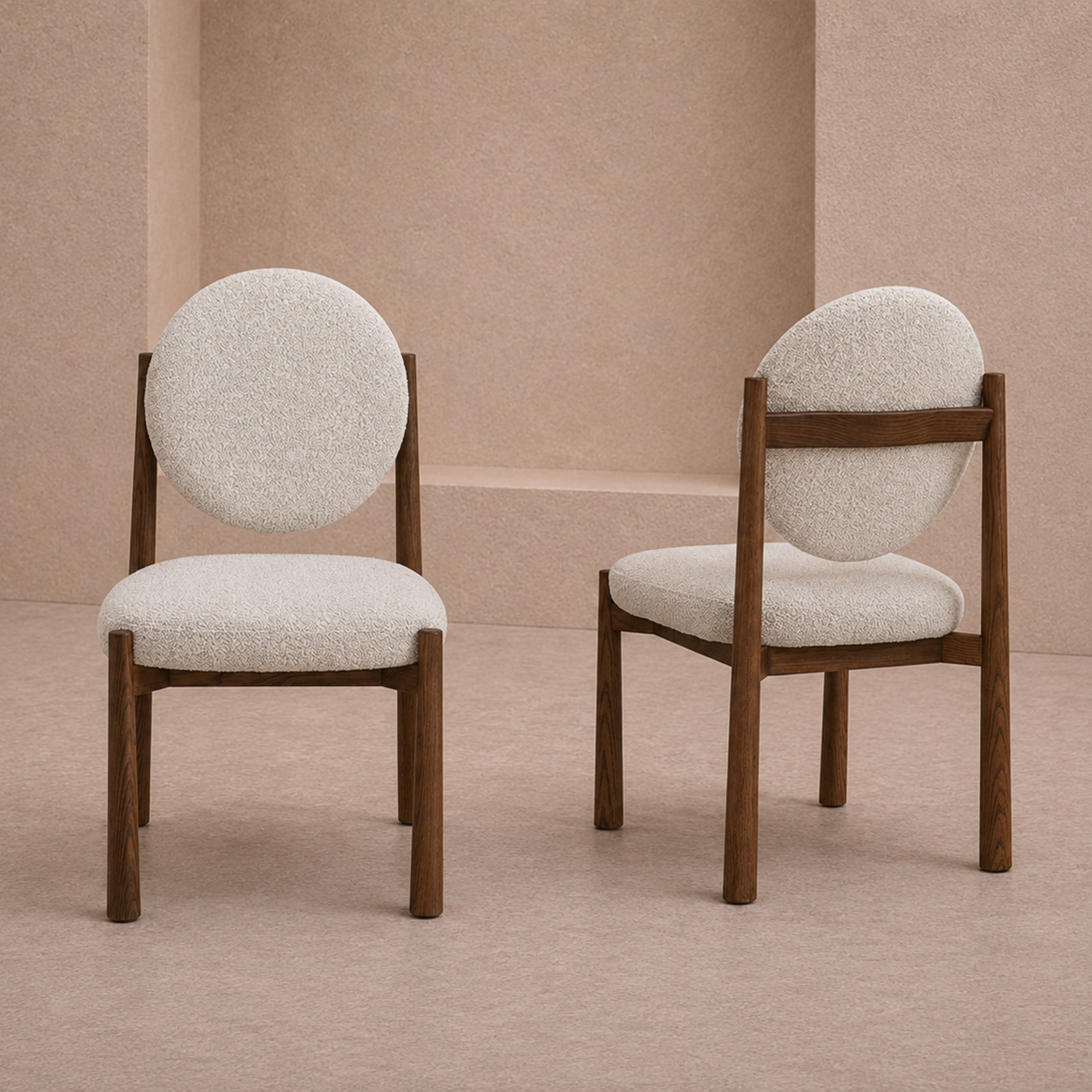 Latina Dining Chair (Set of 2) - Capella Ivory & Middle Brown by Liang & Eimil
