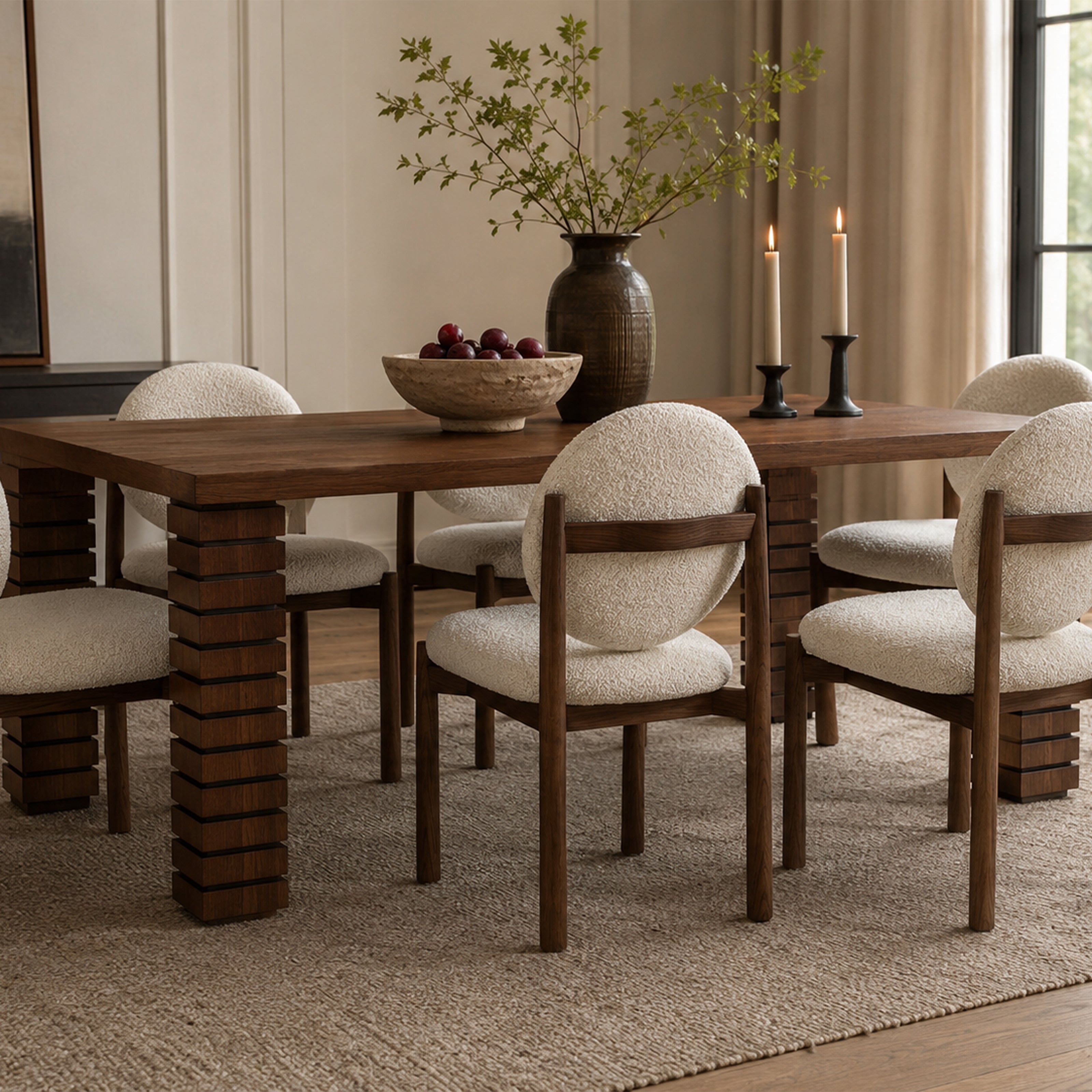 Latina Dining Chair (Set of 2) - Capella Ivory & Middle Brown by Liang & Eimil