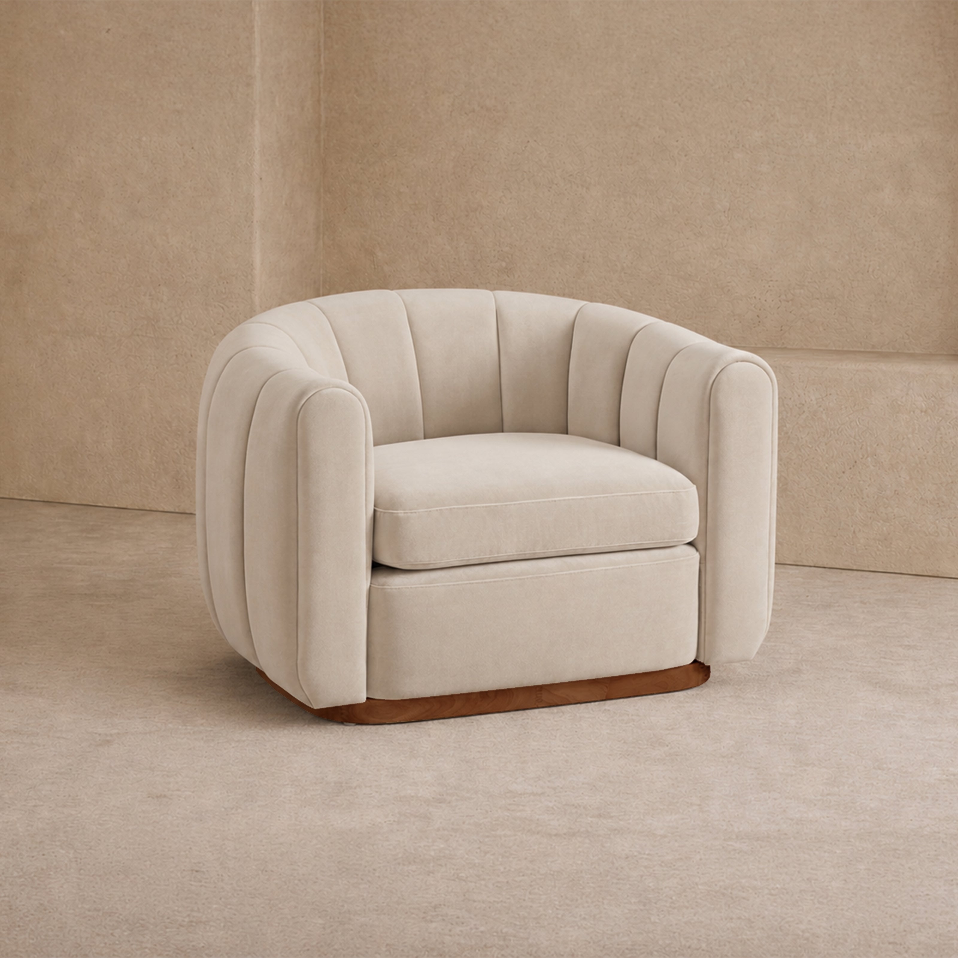 Arles Occasional Chair - Melbourne Stone & Walnut by Liang & Eimil