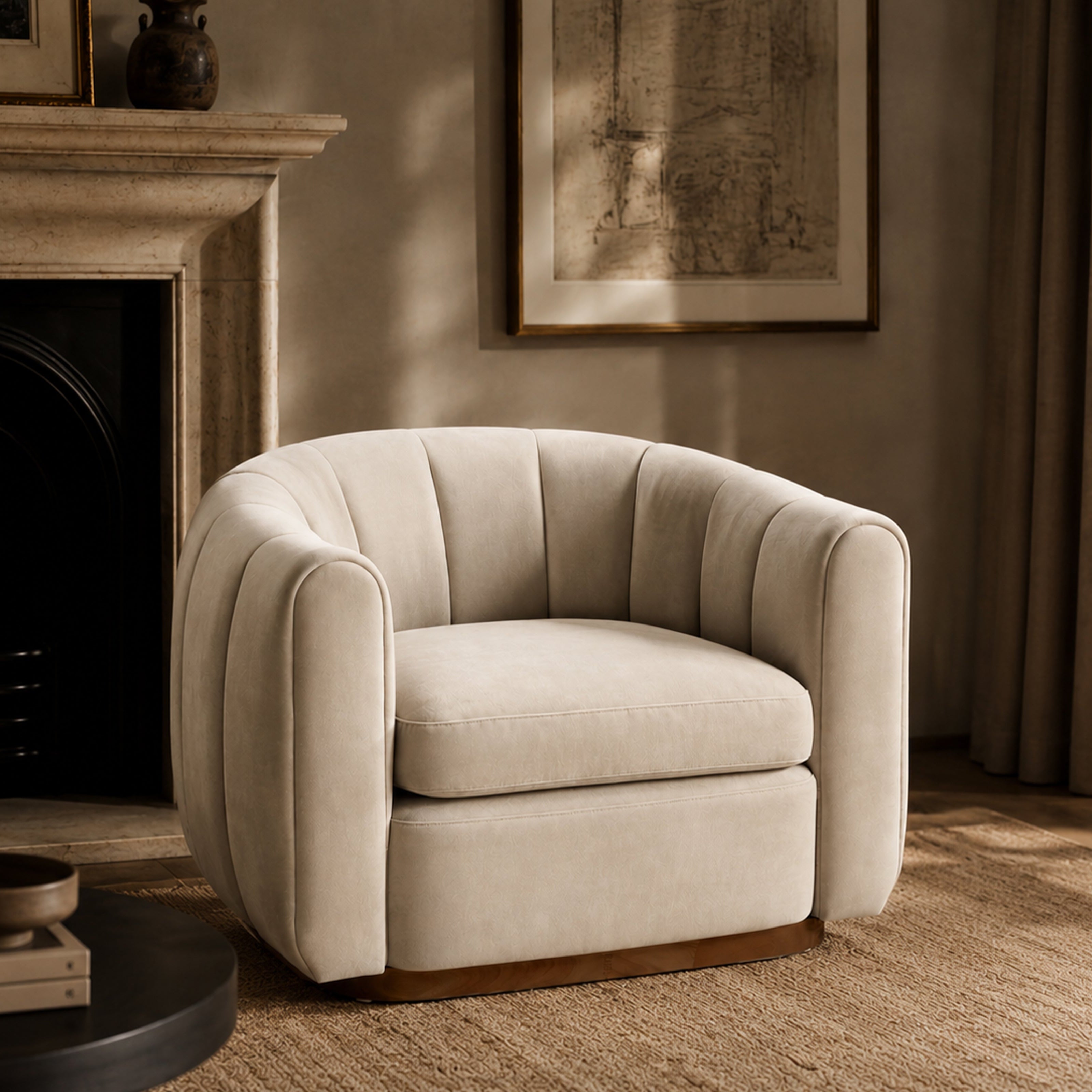 Arles Occasional Chair - Melbourne Stone & Walnut by Liang & Eimil