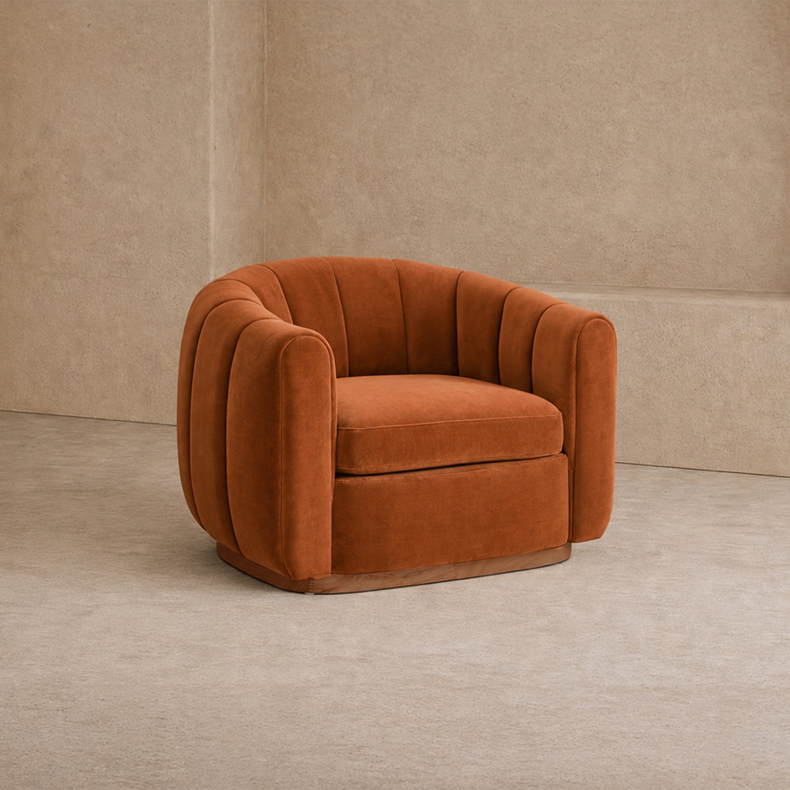 Arles Occasional Chair - Melbourne Clay & Natural Wood by Liang & Eimil