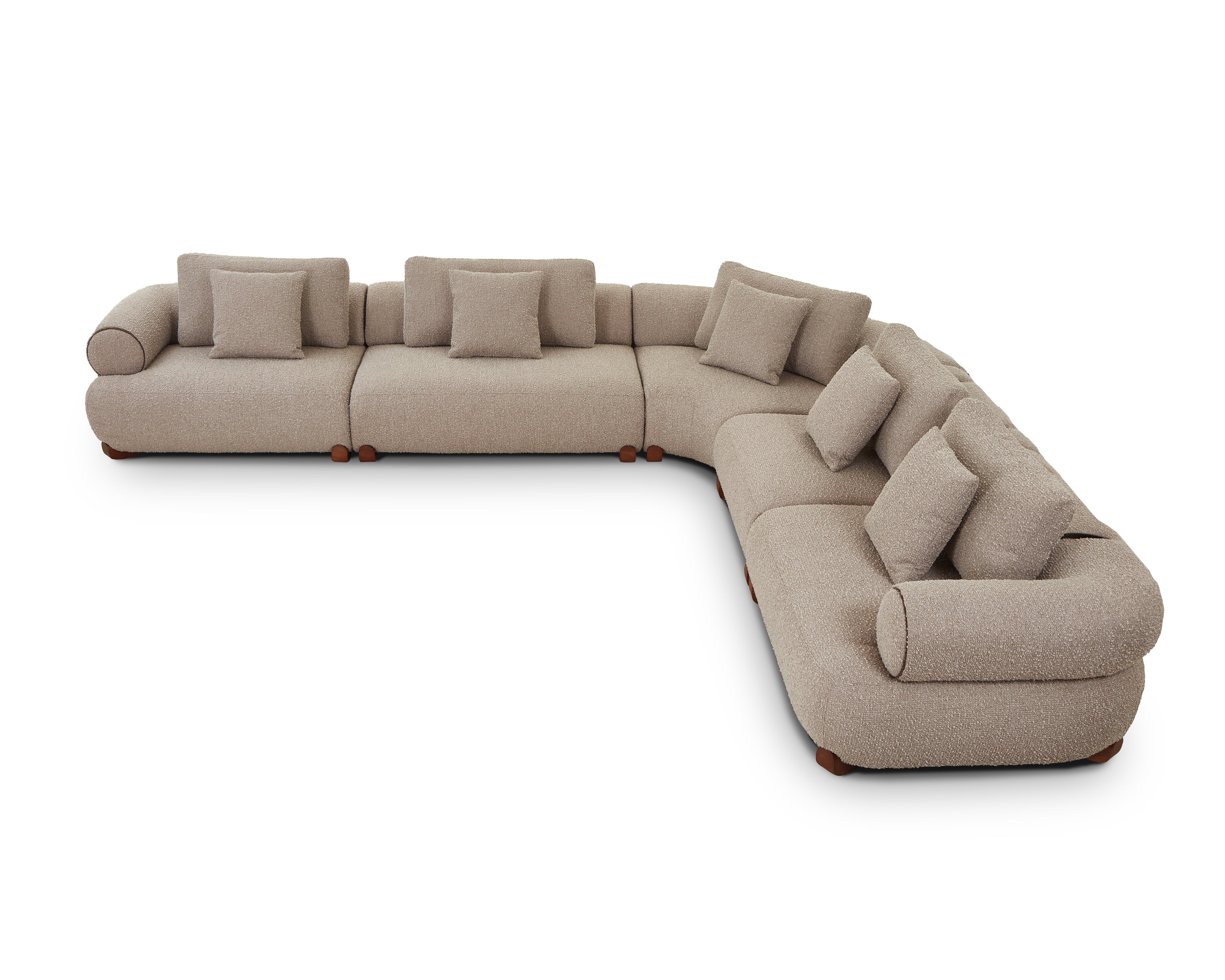 Cotto Modular Sofa Middle Two Seater - Amalfy Taupe & Middle Brown by Liang & Eimil