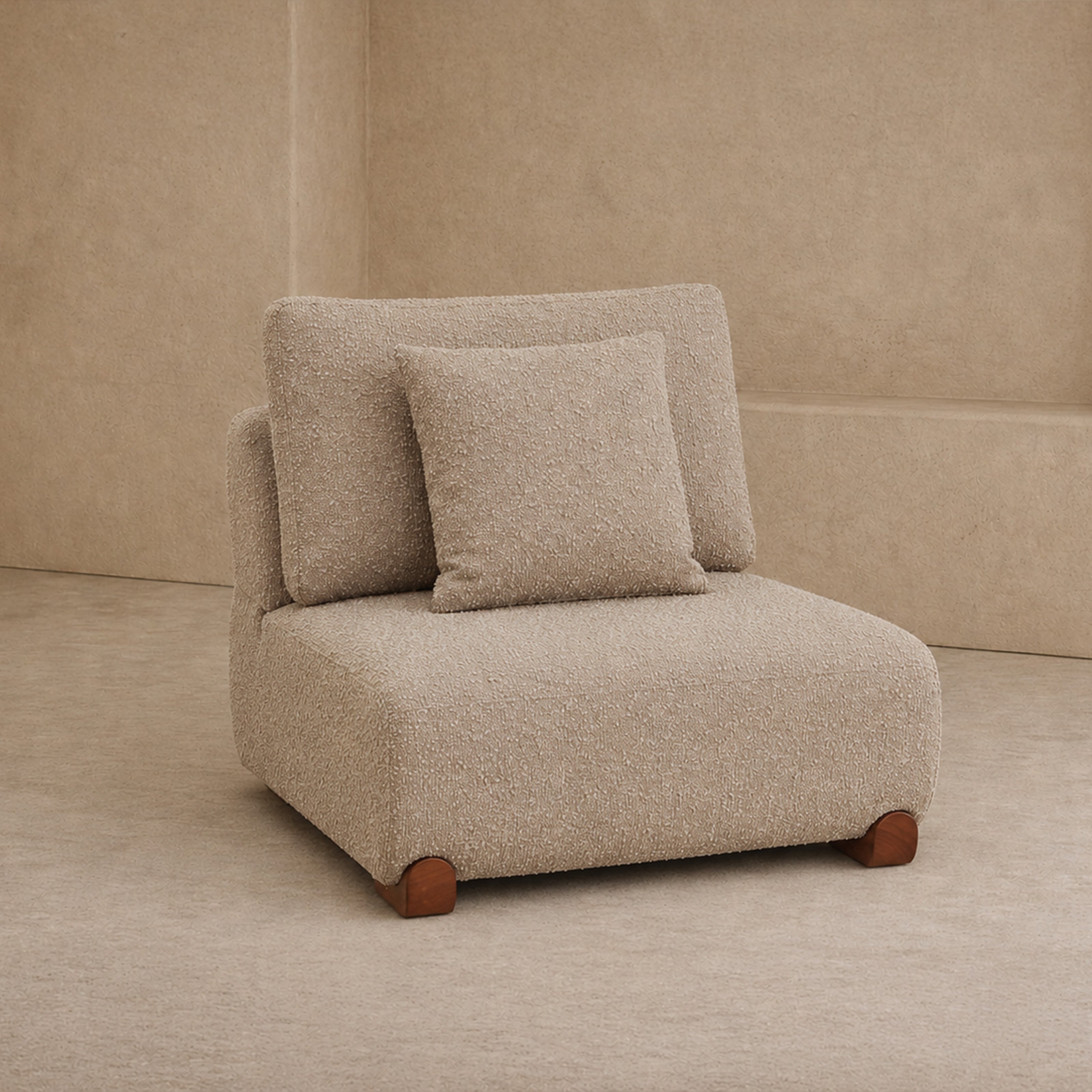 Cotto Modular Sofa Middle One Seater - Amalfy Taupe & Middle Brown by Liang & Eimil