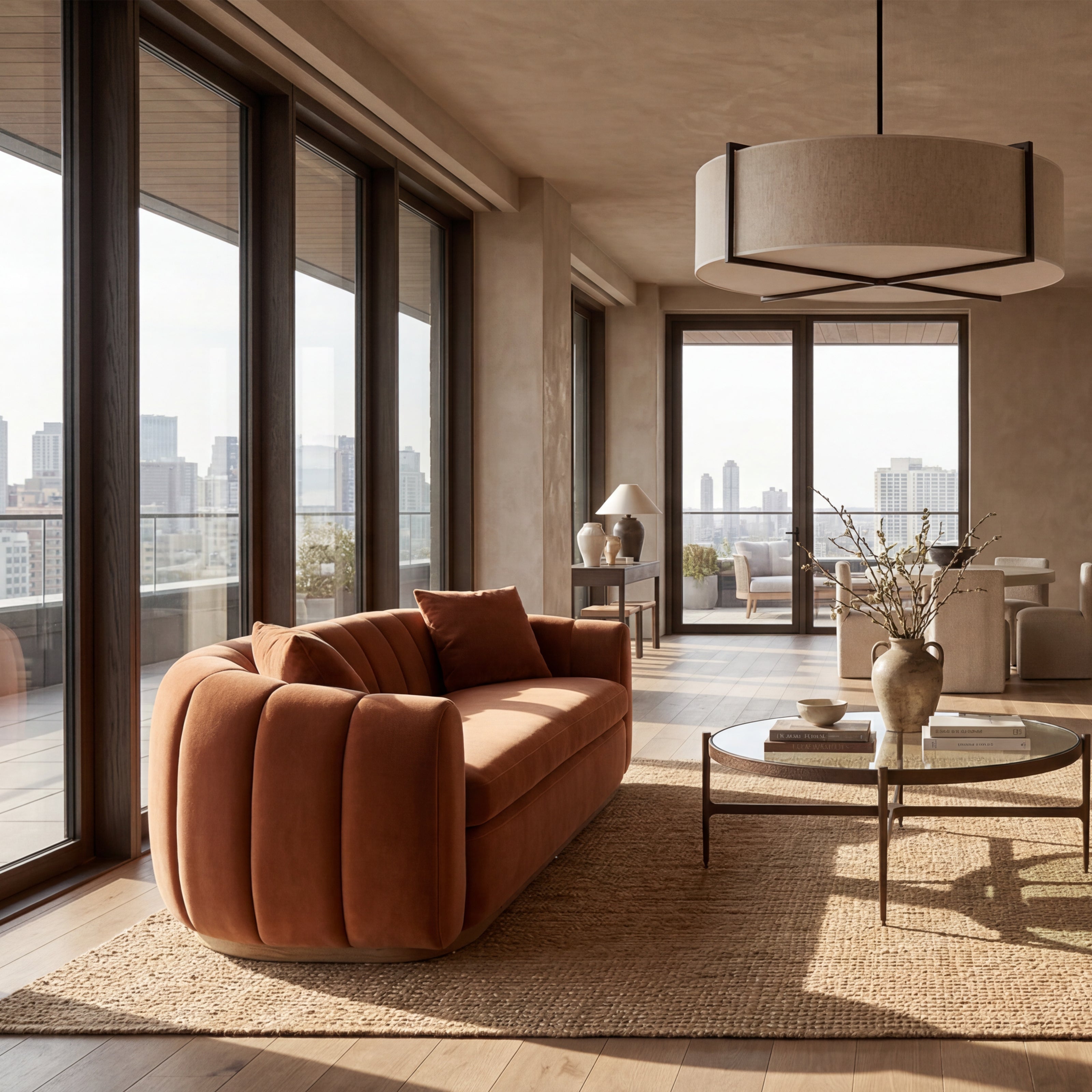 Arles 2 Seater Sofa - Melbourne Clay & Walnut by Liang & Eimil