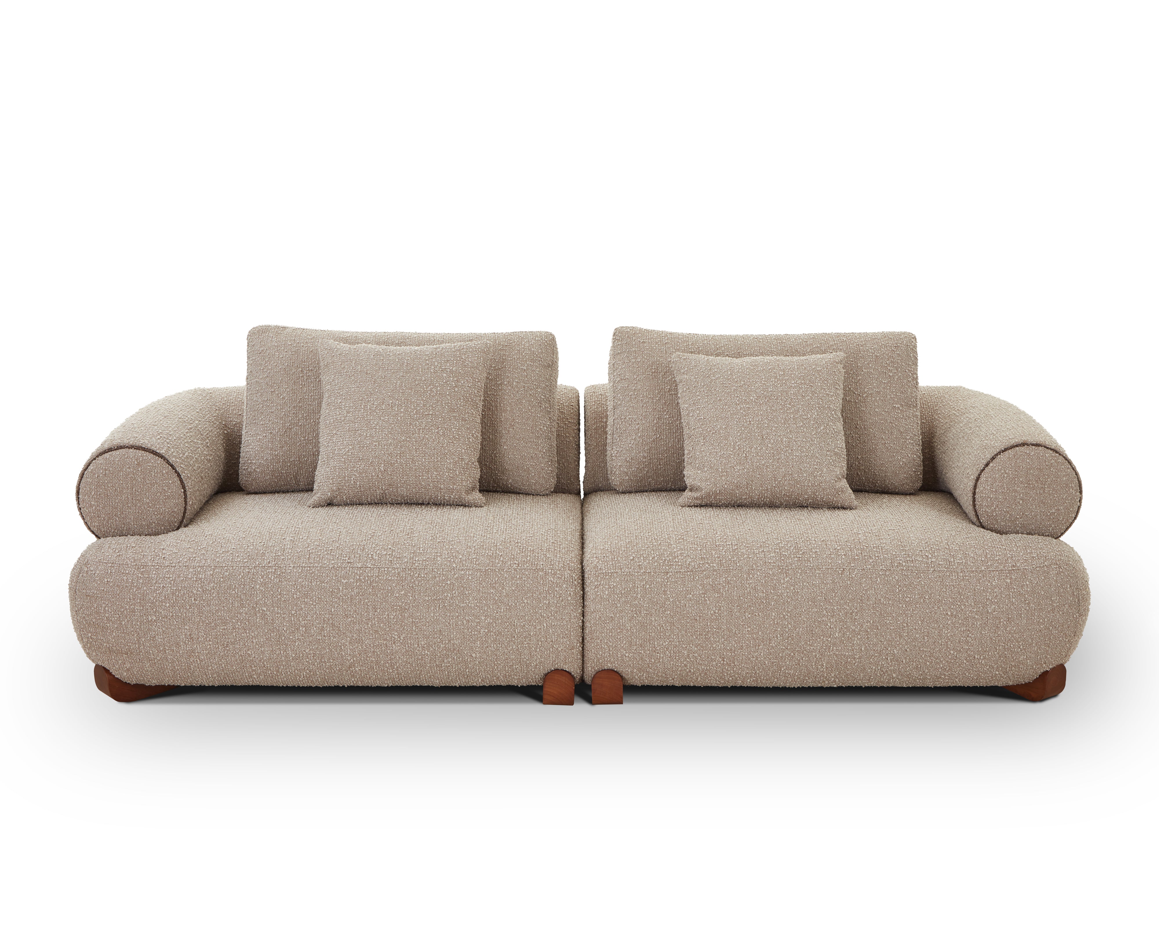 Cotto Modular Sofa Left - Amalfy Taupe & Middle Brown by Liang & Eimil