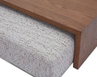 William Norfolk Wheat Chenille Fabric Ottoman Coffee Table with Ash Brown Frame by Liang & Eimil