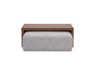 William Norfolk Wheat Chenille Fabric Ottoman Coffee Table with Ash Brown Frame by Liang & Eimil