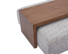 William Norfolk Wheat Chenille Fabric Ottoman Coffee Table with Ash Brown Frame by Liang & Eimil