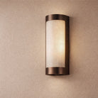 Vetra Brushed Bronze Wall Light with Natural Selenite Glass Shade by Liang & Eimil