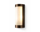 Vetra Brushed Bronze Wall Light with Natural Selenite Glass Shade by Liang & Eimil