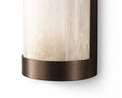 Vetra Brushed Bronze Wall Light with Natural Selenite Glass Shade by Liang & Eimil