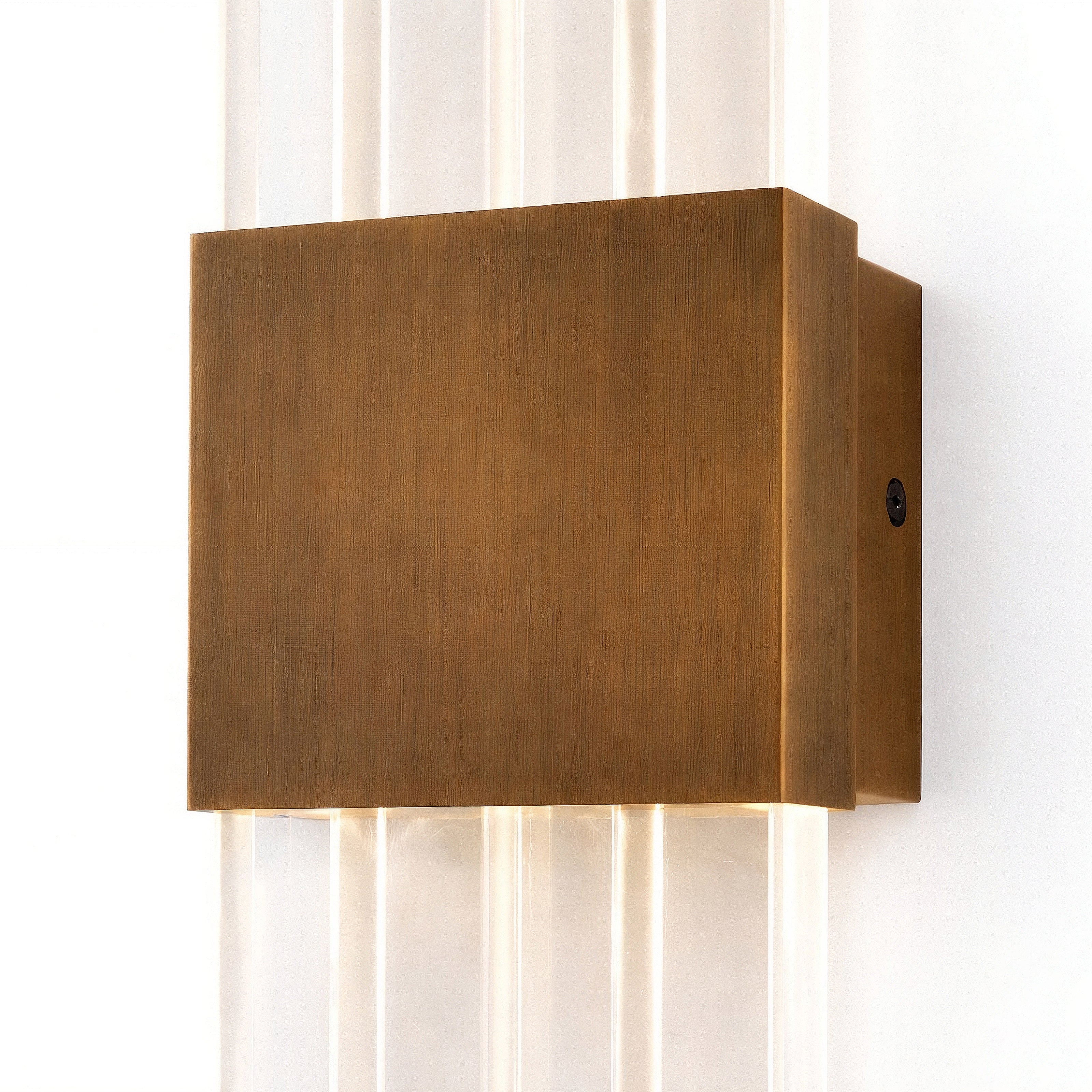 Bravura Brushed Brass Wall Light with Acrylic Light Shade by Liang & Eimil