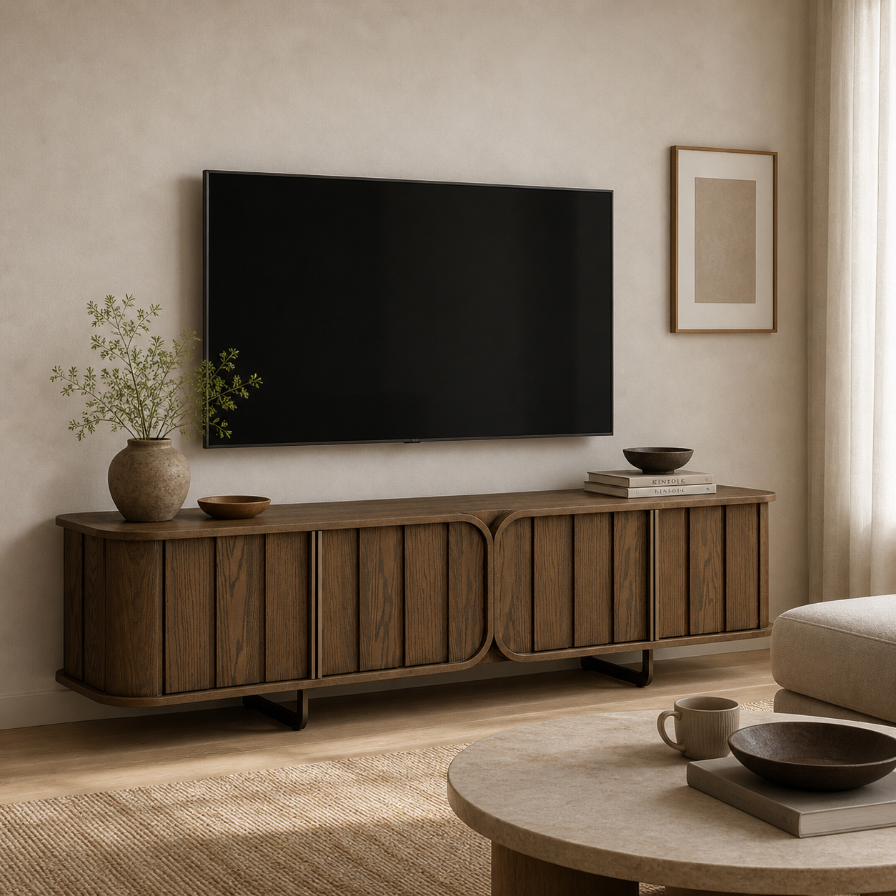 Lisbon Caramel Oak Veneer & Legs Media Unit by Berkeley Designs