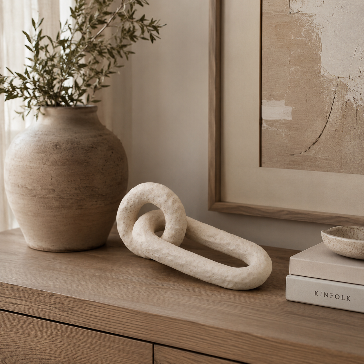 Link II Sculpture - White Ceramic by Liang & Eimil